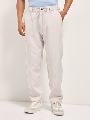 THE BEAR HOUSE Loose Fit Men Cream Trousers