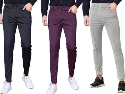 D.V TECH Regular Fit Men Black Trousers