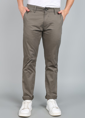 WROGN Slim Fit Men Grey Trousers