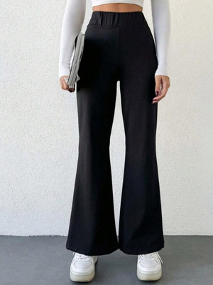 NEXT ONE Flared Women Black Trousers