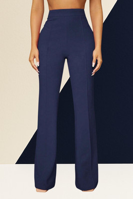 SKD TRENDZ Comfort Fit, Regular Fit Women Dark Blue Trousers