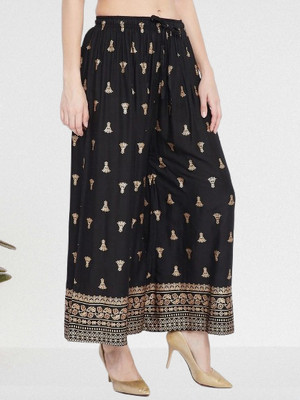 ukal Flared Women Black Trousers