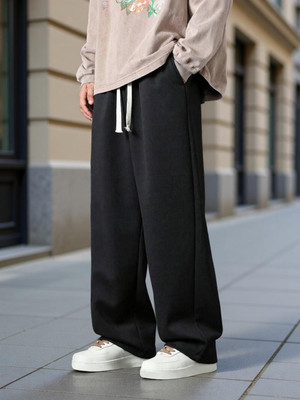 FEDELTA Relaxed Men Black Trousers