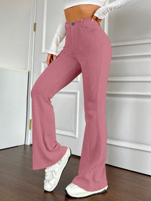 Rajovati Slim Fit Women Pink Trousers