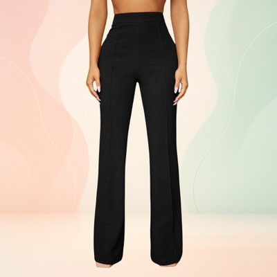Squadfashion Loose Fit Women Black Trousers