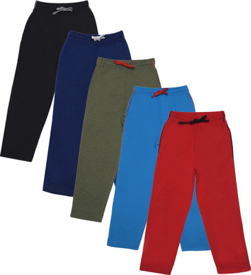 Dollar Champion Kids Cotton Regular Fit Pack of 5 Trouser for Boys -Actual Color May Vary Regular Fit Boys Multicolor Trousers