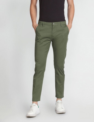 FLYING MACHINE Slim Fit Men Green Trousers