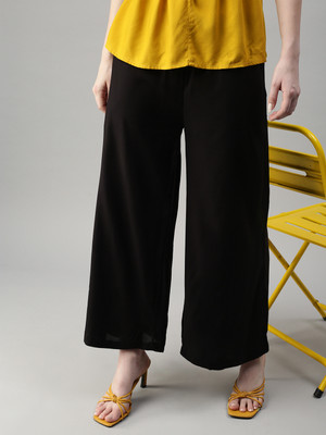 Kryptic Regular Fit Women Black Trousers