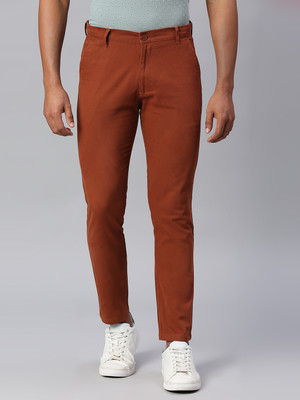 Dennis Lingo Tapered Men Orange Trousers