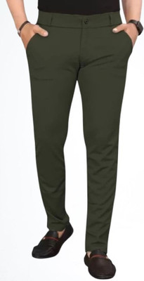 Advikfashion Slim Fit Men Green Trousers