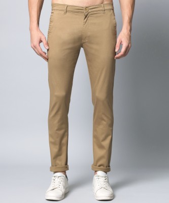 STUDIO NEXX Slim Fit Men Khaki Trousers