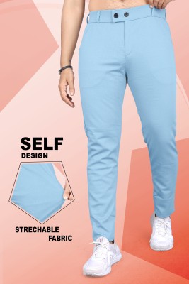 INDICLUB Slim Fit Men Light Blue Trousers