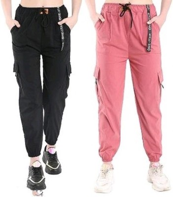 Dara Collection Regular Fit Women Pink, Black Trousers