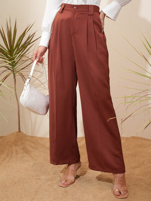 Tokyo Talkies Regular Fit Women Brown Trousers