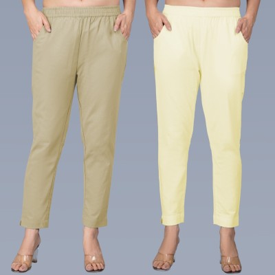 QuaClo Regular Fit Women Beige, Cream Trousers