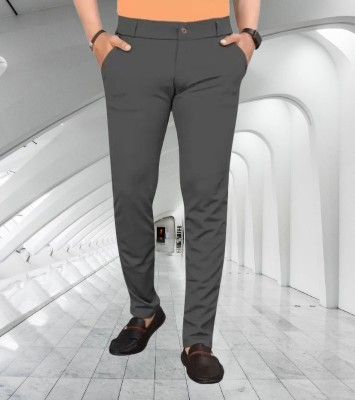 ISUEL FAB Slim Fit Men Black Trousers