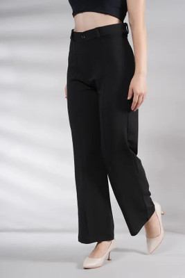 BLUEWEARS Regular Fit Women Black Trousers