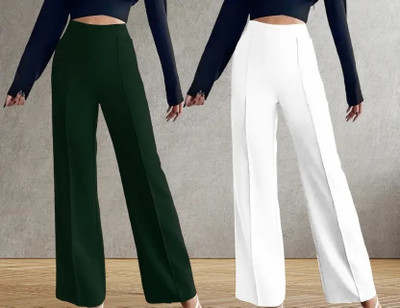 Kintu Parantu Regular Fit Women Green, White Trousers