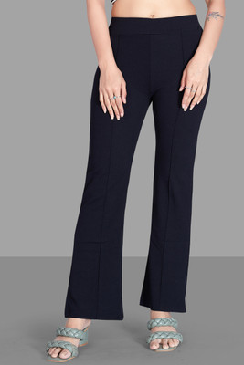 XHE Regular Fit Women Black Trousers