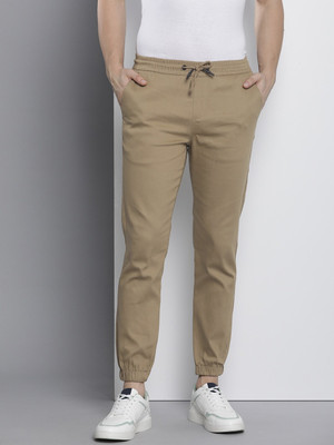 The Indian Garage Co. Slim Fit Men Khaki Trousers