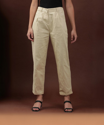 Freehand by The Indian Garage Co. Regular Fit Women Brown Trousers