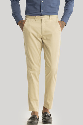Snitch Slim Fit Men Beige Trousers