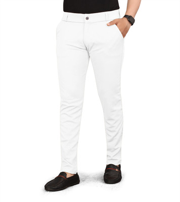 VEERACOLLECTION Regular Fit Men White Trousers