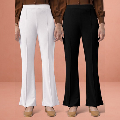 nitafashion Loose Fit Women White, Black Trousers