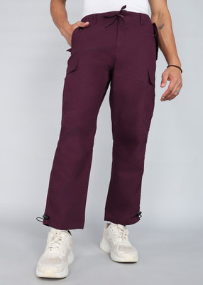 FOREVER 21 Regular Fit Men Maroon Trousers