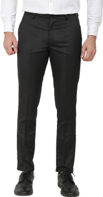 sntc Regular Fit Men Black Trousers