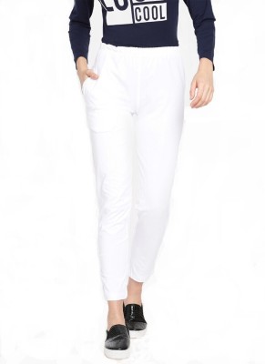 Dollar Missy Dollar Missy Women's Cotton Four-Way Stretchable Kurti Pant Slim Fit Women White Trousers