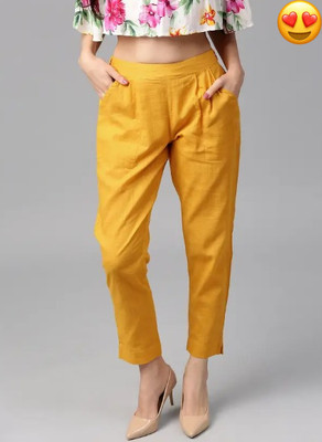 Adhisa Regular Fit Women Yellow Trousers