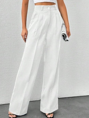 NEXT ONE Loose Fit Women White Trousers