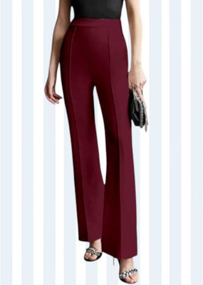 SHAHVEER CREATION Relaxed Women Maroon Trousers