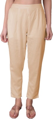 TNQ Comfort Fit Women Beige Trousers