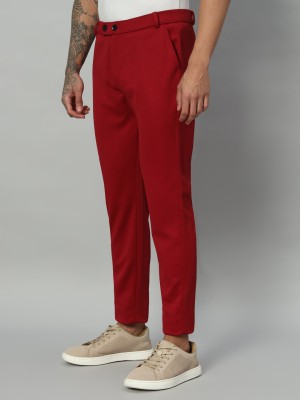 VredeVogel Regular Fit Men Maroon Trousers