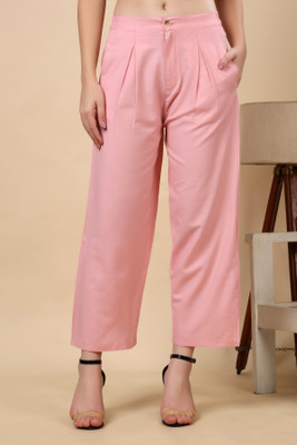 FASHIONS 360 Regular Fit Women Pink Trousers