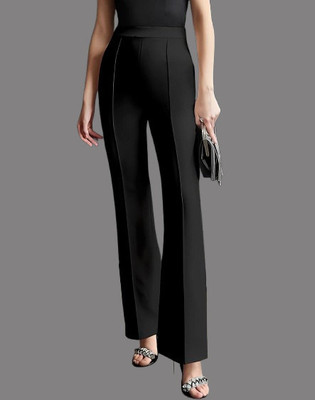 HouseOfCommon Regular Fit Women Black Trousers