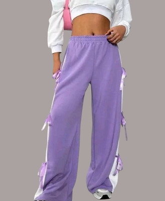 QeonCloset Loose Fit Women Purple Trousers