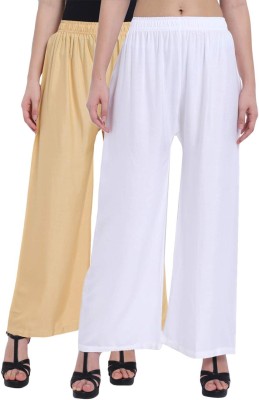 TNQ Regular Fit Women Beige, White Trousers