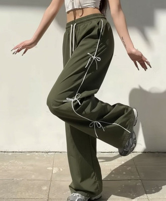 RA Collection Flared Women Dark Green Trousers