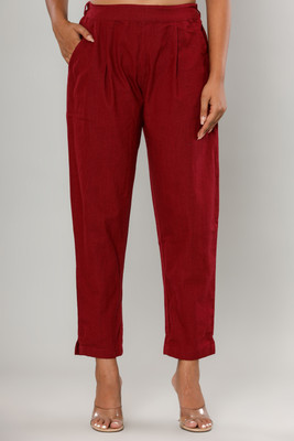Vivan Enterprises Regular Fit Women Maroon Trousers