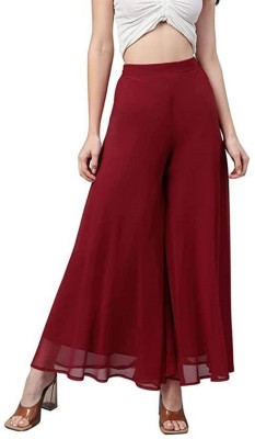 VSPCreation Flared Women Maroon Trousers