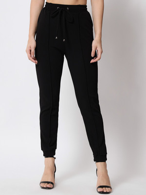 Q-Rious Regular Fit Women Black Trousers