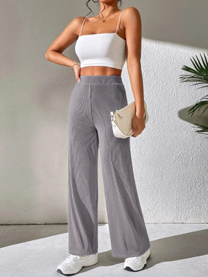 Leriya Fashion Regular Fit Women Grey Trousers