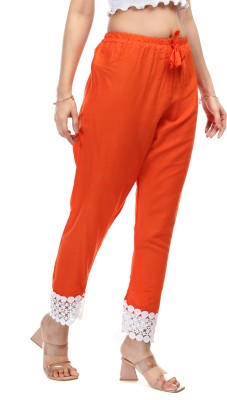 monis boutique house Loose Fit Women Orange Trousers