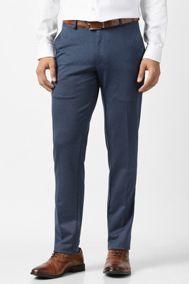 VAN HEUSEN Slim Fit Men Dark Blue Trousers
