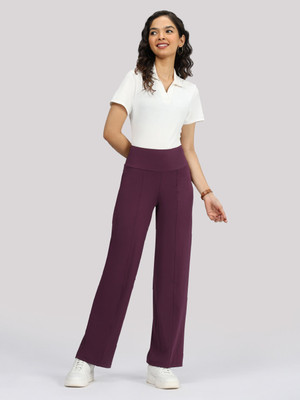 BlissClub Ultimate Wide Legged Pants - Regular Regular Fit Women Purple Trousers