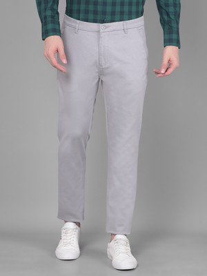 CRIMSOUNE CLUB Slim Fit Men Grey Trousers