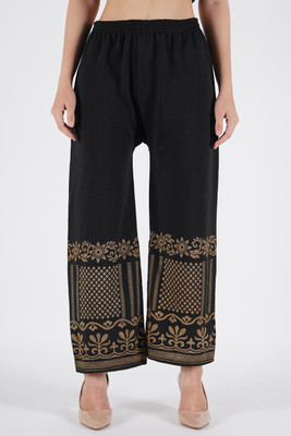 CROWN KING GARMENTS Relaxed Women Black Trousers